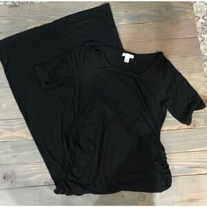 Motherhood Maternity black tight fitted maxi dress women's size large